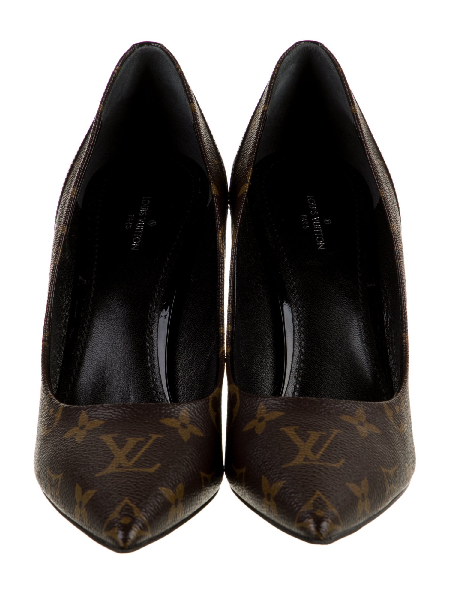 Louis Vuitton LV Monogram Leather Trim Embellishment Pumps